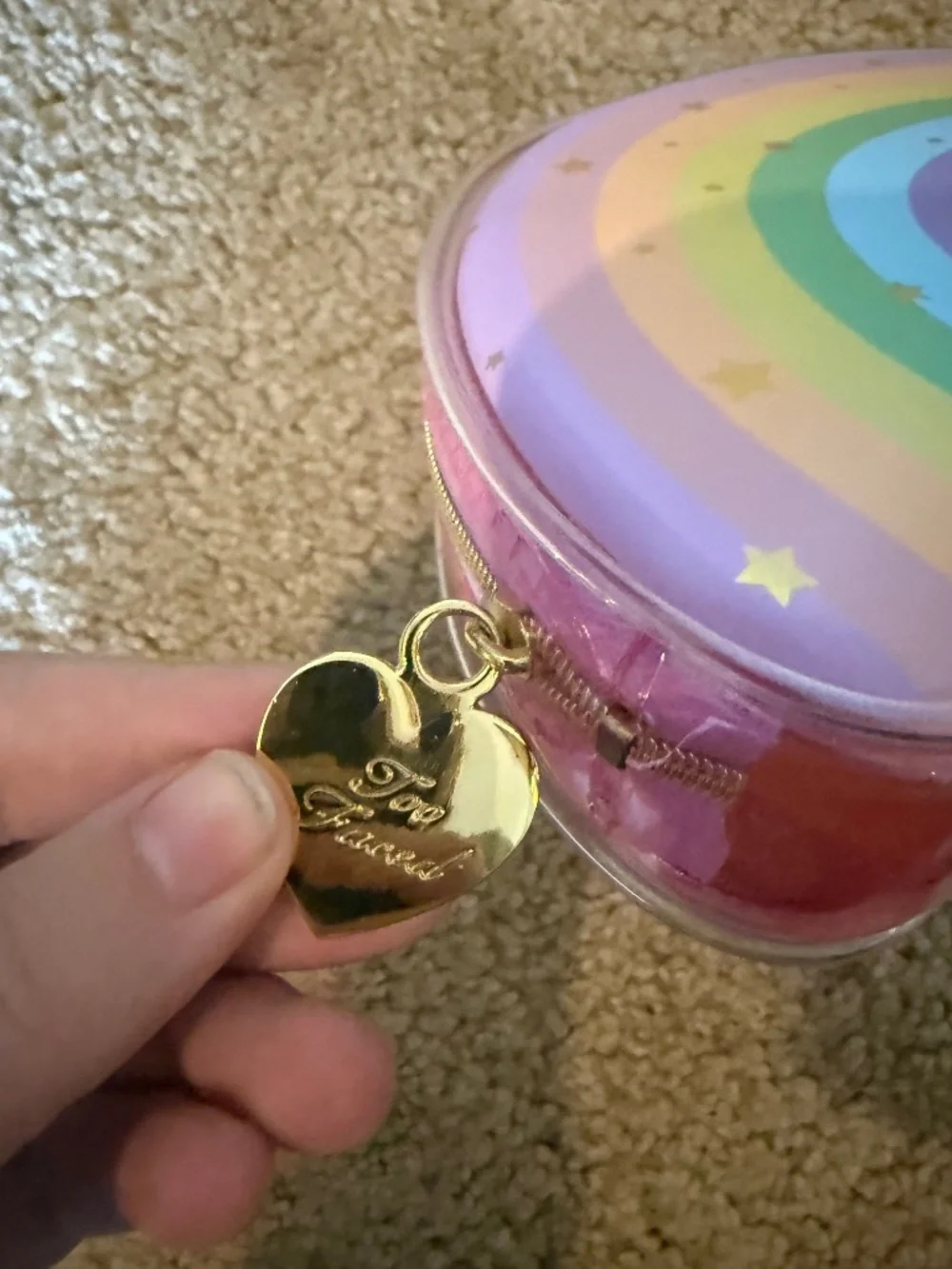 Two Faced Rainbow makeup pouch